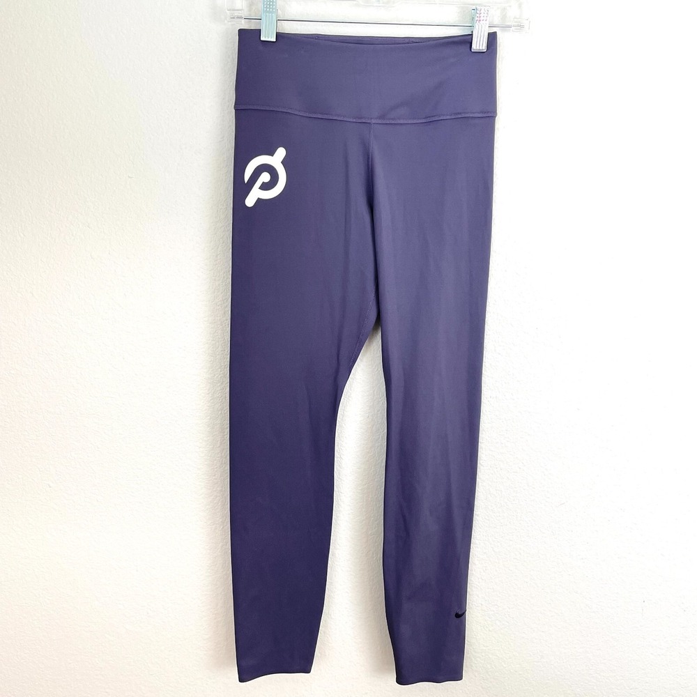 Nike DRI Fit Peloton Womens Small Leggings Purple Activewear Gym Workout
